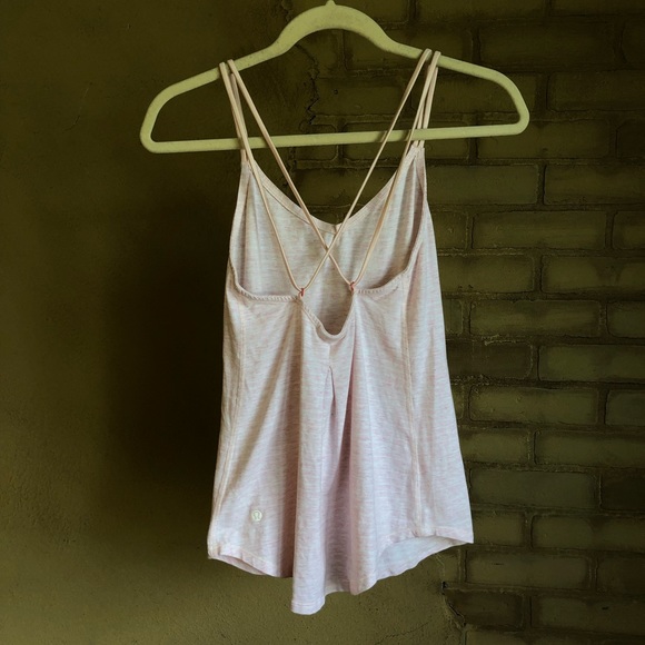 Lululemon Breezy Tank Pink Stripe Strappy Back 4 - Picture 8 of 8